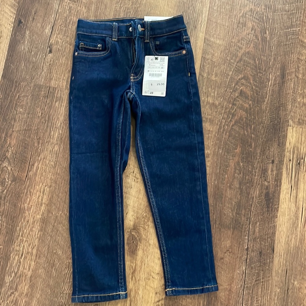 Zara kids boys size 6 NWT dark straight leg denim